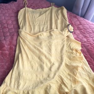 Yellow wrap dress